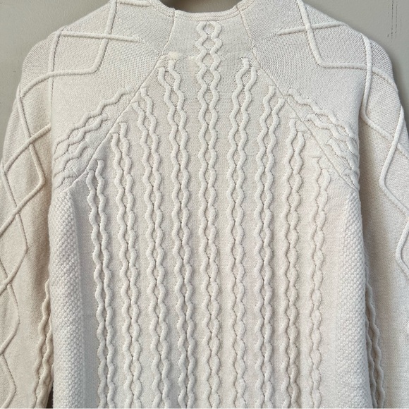 Cyrus Cream Cable Knit High Neck Pullover Nordic Sweater SZ M - Picture 4 of 13